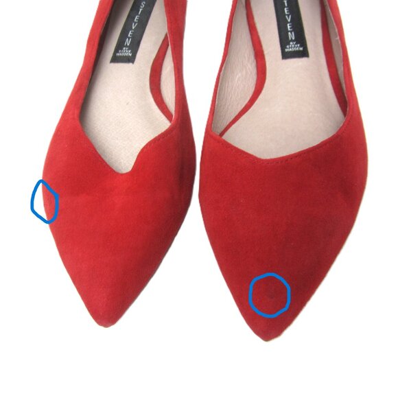 NEW Steven by Steve Madden Size 8 Red Suede Leather Pointy Toe Flats Slip On - Picture 7 of 10